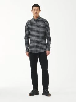 Barbour International Cable Checked Shirt - Dark Grey -Fashion store VJGL4 SQ3 0000000070 DARK GREY MDo
