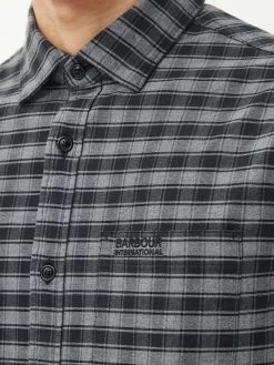 Barbour International Cable Checked Shirt - Dark Grey -Fashion store VJGL4 SQ4 0000000070 DARK GREY MDd