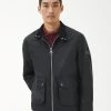 Barbour International Lutron Harrington Wax Jacket - Black -Fashion store VJGLN SQ1 0000000004 BLACK MDf