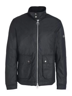 Barbour International Lutron Harrington Wax Jacket - Black -Fashion store VJGLN SQ6 0000000004 BLACK MDd2