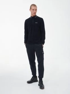 Barbour International Pipe Zip Polo Shirt - Black -Fashion store VJGMK SQ3 0000000004 BLACK MDo