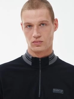 Barbour International Pipe Zip Polo Shirt - Black -Fashion store VJGMK SQ4 0000000004 BLACK MDd