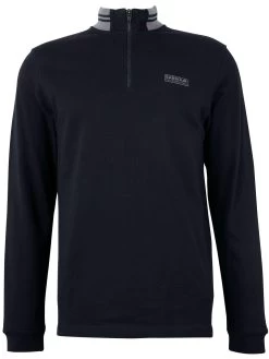 Barbour International Pipe Zip Polo Shirt - Black -Fashion store VJGMK SQ5 0000000004 BLACK MDd1