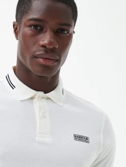 Barbour International Essential Tipped Polo Shirt - Off White -Fashion store VJGNZ SQ4 0000000067 CREAM MDd
