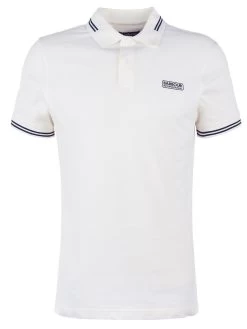 Barbour International Essential Tipped Polo Shirt - Off White -Fashion store VJGNZ SQ5 0000000067 CREAM MDd1