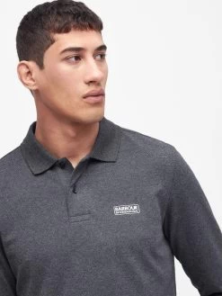 Barbour International Long Sleeve Polo Shirt - Dark Grey -Fashion store VJGO1 SQ4 0000000070 DARK GREY MDd