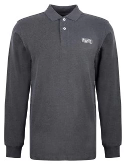 Barbour International Long Sleeve Polo Shirt - Dark Grey -Fashion store VJGO1 SQ5 0000000070 DARK GREY MDd1