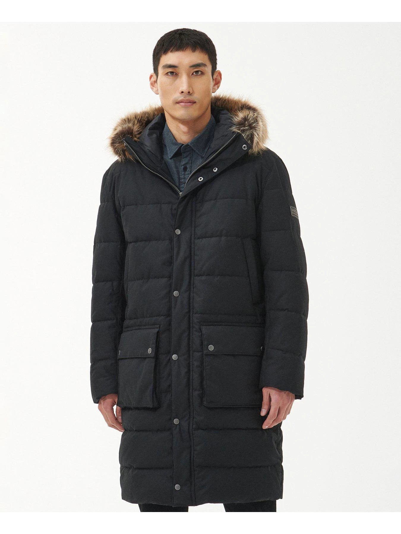 Barbour International Dowanside Wax Hooded Parka - Black 3 Barbour International Dowanside Wax Hooded Parka - Black