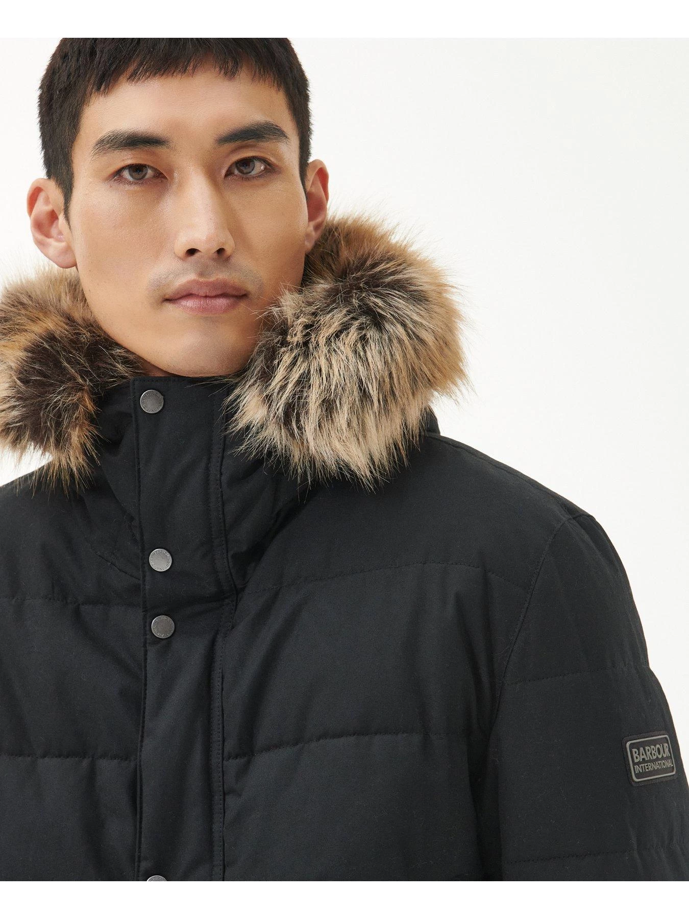 Barbour International Dowanside Wax Hooded Parka - Black 6 Barbour International Dowanside Wax Hooded Parka - Black - Image 4