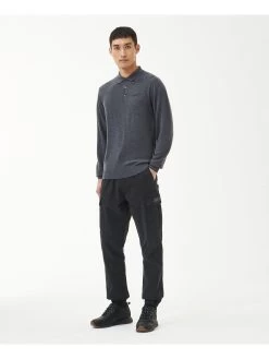 Barbour International Merino Polo Shirt - Dark Grey -Fashion store VJGO6 SQ3 0000000070 DARK GREY MDo