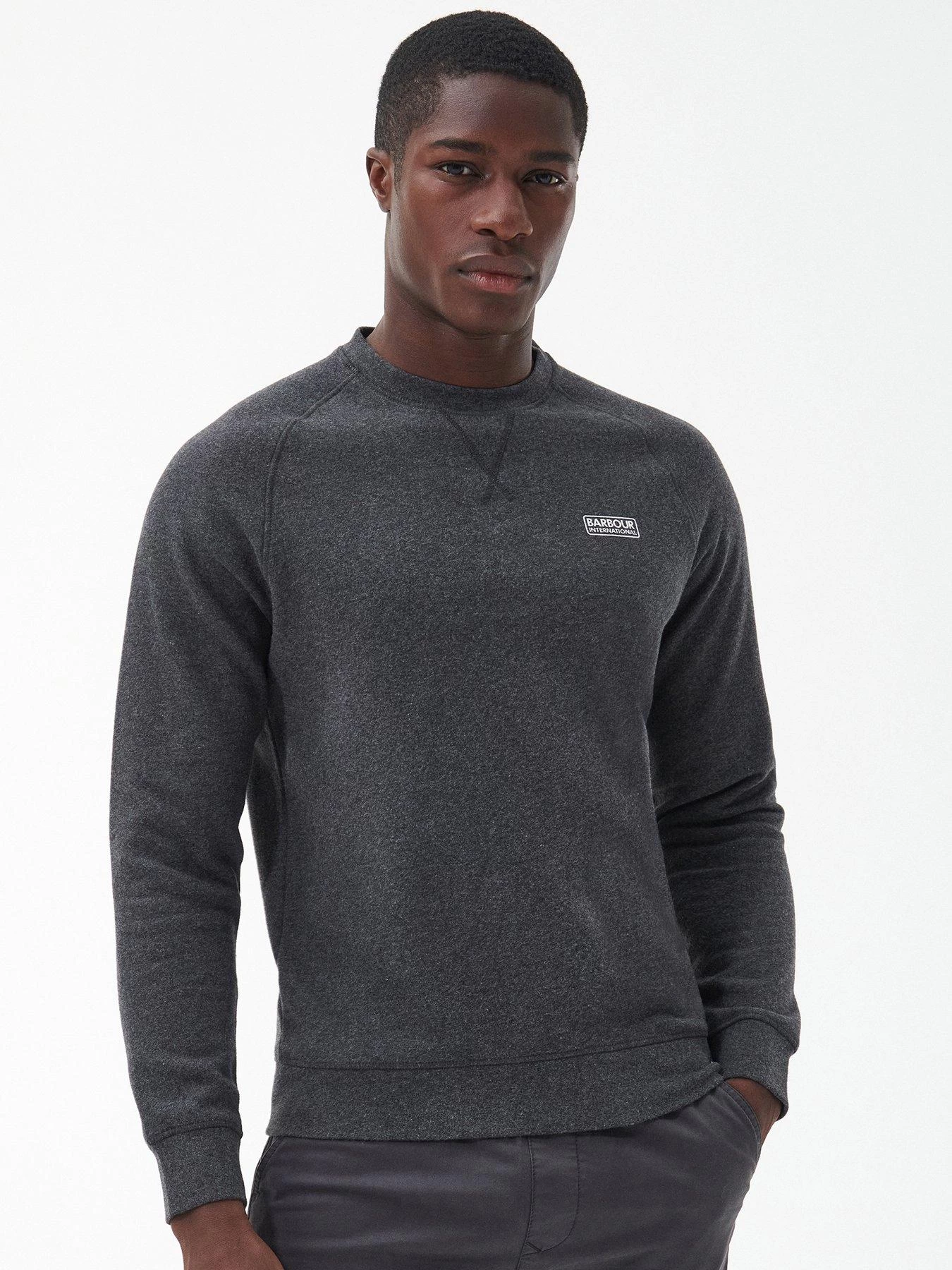Barbour International Essential Crew Neck Sweatshirt - Dark Grey 3 Barbour International Essential Crew Neck Sweatshirt - Dark Grey