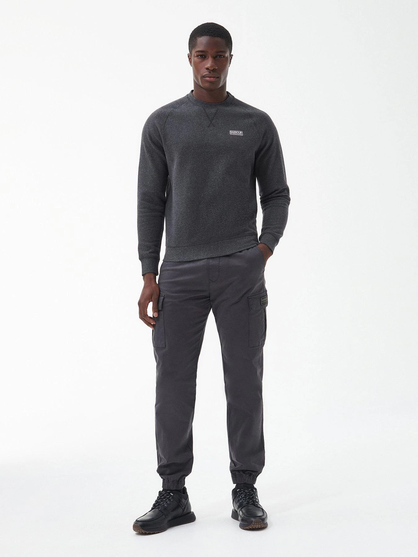 Barbour International Essential Crew Neck Sweatshirt - Dark Grey 5 Barbour International Essential Crew Neck Sweatshirt - Dark Grey - Image 3