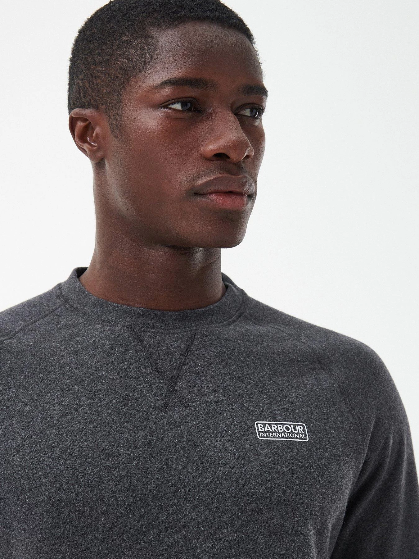 Barbour International Essential Crew Neck Sweatshirt - Dark Grey 6 Barbour International Essential Crew Neck Sweatshirt - Dark Grey - Image 4