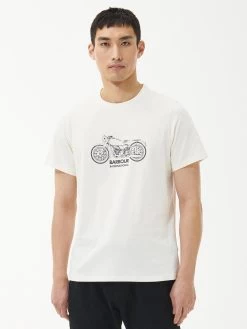 Barbour International Gear Motorcycle Graphic T-Shirt - Light Cream