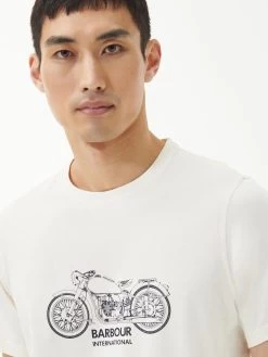 Barbour International Gear Motorcycle Graphic T-Shirt - Light Cream -Fashion store VJKSH SQ4 0000003756 LIGHT CREAM MDd