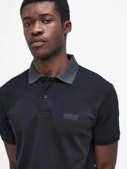 Barbour International Very Exclusive - Contrast Collar Polo Shirt - Black -Fashion store VJKTA SQ4 0000000004 BLACK MDd