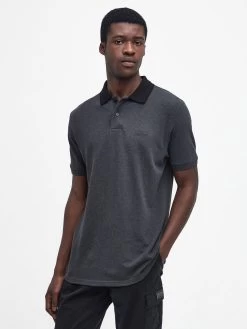 Barbour International Very Exclusive - Contrast Collar Polo Shirt - Dark Grey