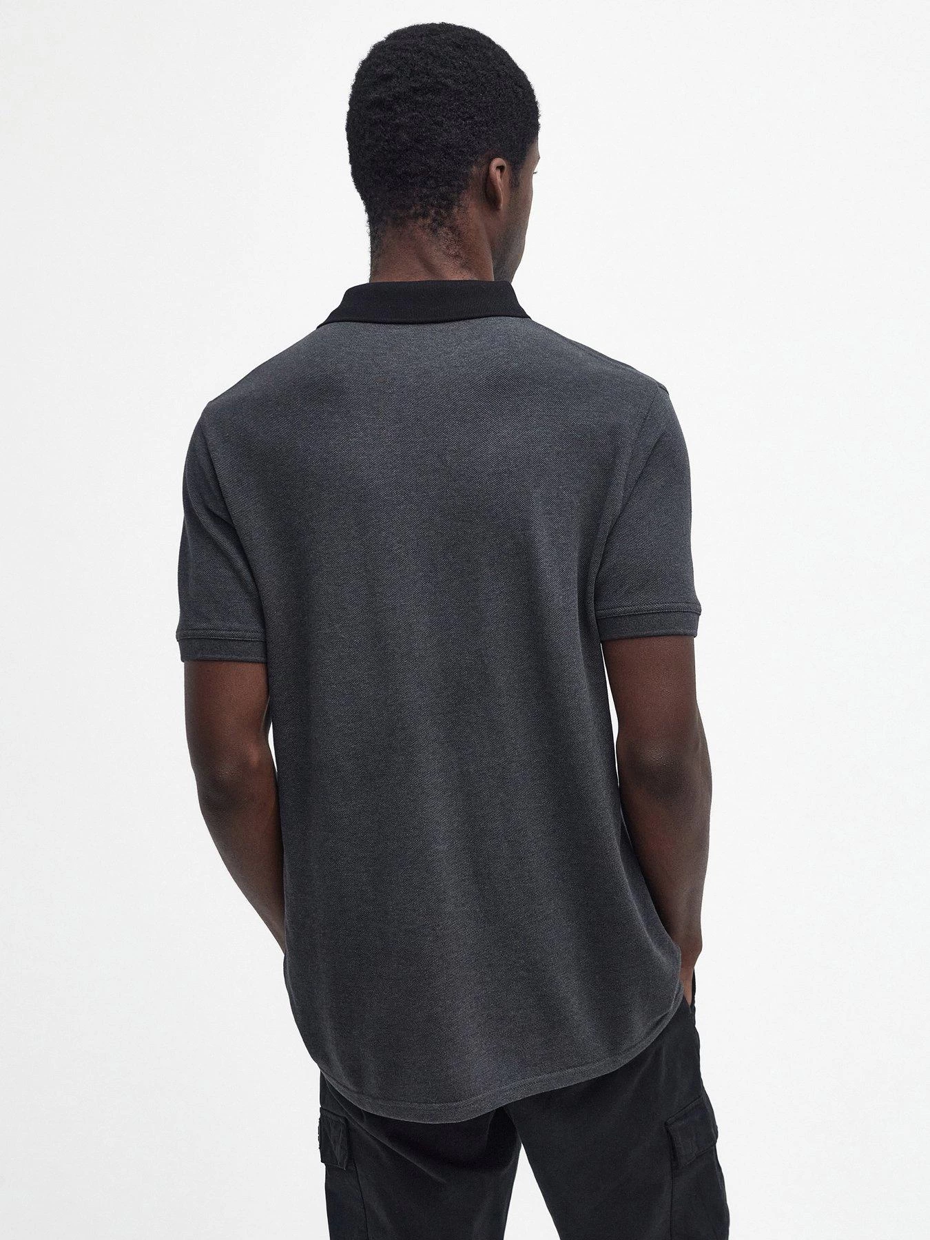 Barbour International Very Exclusive - Contrast Collar Polo Shirt - Dark Grey 4 Barbour International Very Exclusive - Contrast Collar Polo Shirt - Dark Grey - Image 2