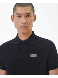 Barbour International Very Exclusive - Bold Logo Full Collar Polo Shirt - Black -Fashion store VJKTC SQ4 0000000004 BLACK MDd