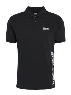 Barbour International Very Exclusive - Bold Logo Full Collar Polo Shirt - Black -Fashion store VJKTC SQ5 0000000004 BLACK MDd1
