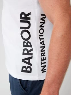 Barbour International Very Exclusive - Bold Logo Full Collar Polo Shirt - White -Fashion store VJKTD SQ4 0000000013 WHITE MDd