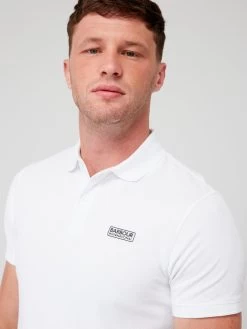 Barbour International Very Exclusive - Bold Logo Full Collar Polo Shirt - White -Fashion store VJKTD SQ5 0000000013 WHITE MDd1