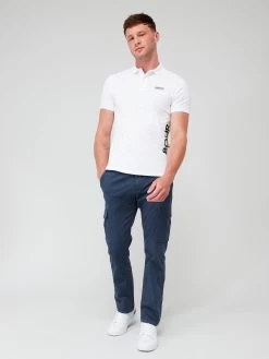 Barbour International Very Exclusive - Bold Logo Full Collar Polo Shirt - White -Fashion store VJKTD SQ6 0000000013 WHITE MDd2