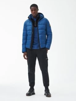 Barbour International Bobber Hooded Padded Jacket - Bright Blue -Fashion store VJKU2 SQ3 0000000197 BRIGHT BLUE MDo
