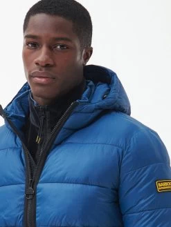 Barbour International Bobber Hooded Padded Jacket - Bright Blue -Fashion store VJKU2 SQ4 0000000197 BRIGHT BLUE MDd