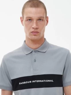 Barbour International Logo Polo Shirt - Light Grey -Fashion store VJKU8 SQ4 0000000215 LIGHT GREY MDd