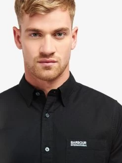 Barbour International Small Logo Pocket Oxford Shirt - Black -Fashion store VJKUB SQ4 0000000004 BLACK MDd