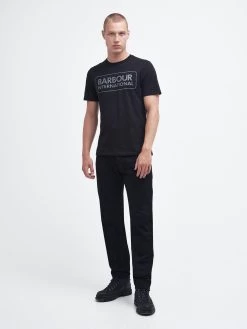 Barbour International Very Exclusive - Essential Large Logo T-Shirt - Black -Fashion store VJKUX SQ3 0000000004 BLACK MDo