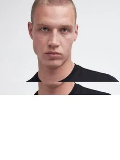 Barbour International Very Exclusive - Essential Large Logo T-Shirt - Black -Fashion store VJKUX SQ4 0000000004 BLACK MDd