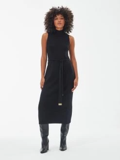 Barbour International Velocete Midi Knitted Dress - Black