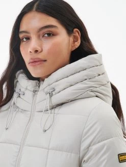 Barbour International Ennis Quilted Coat - Cream -Fashion store VL0LJ SQ4 0000000067 CREAM MDd