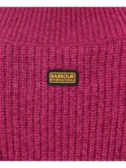 Barbour International Benson Knitted Jumper - Fuchsia Pink -Fashion store VL0LQ SQ5 0000000063 PINK MDd1