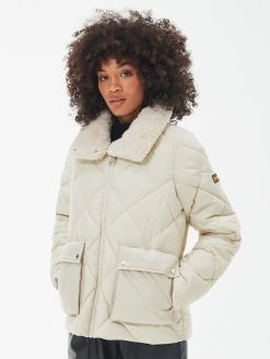 Barbour International Norton Quilted Coat - Cream