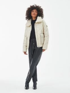 Barbour International Norton Quilted Coat - Cream -Fashion store VL0N5 SQ3 0000000067 CREAM MDo