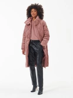 Barbour International Enfield Quilted Coat - Pink