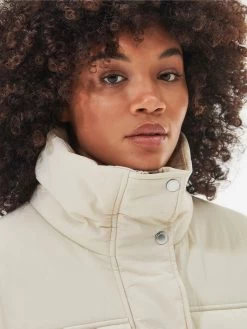 Barbour International Velocete Showerproof Padded Wrap Coat - Cream -Fashion store VL0O7 SQ5 0000000067 CREAM MDd1