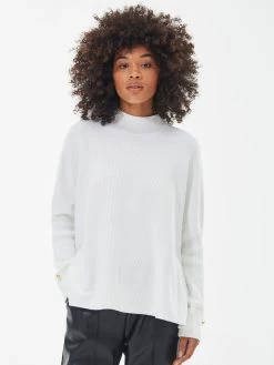 Barbour International Enfield Button Detail Knitted Jumper - Off White