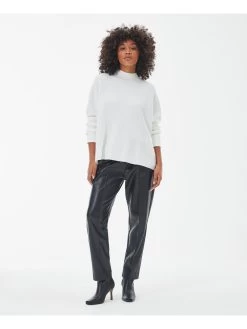 Barbour International Enfield Button Detail Knitted Jumper - Off White -Fashion store VL0P0 SQ3 0000000013 WHITE MDo