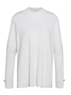 Barbour International Enfield Button Detail Knitted Jumper - Off White -Fashion store VL0P0 SQ6 0000000013 WHITE MDd2