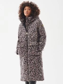 Barbour International Leopard Boulevard Quilted Longline Coat - Multi -Fashion store VL0R0 SQ3 0000000029 MULTI MDo