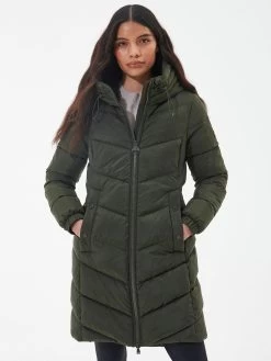Barbour International Boston Longline Quilted Coat - Green