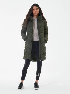 Barbour International Boston Longline Quilted Coat - Green -Fashion store VL0SC SQ3 0000000047 GREEN MDo