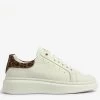 Barbour International Amanza Leopard Detail Leather Trainer - White -Fashion store VL25X SQ1 0000000013 WHITE SLs