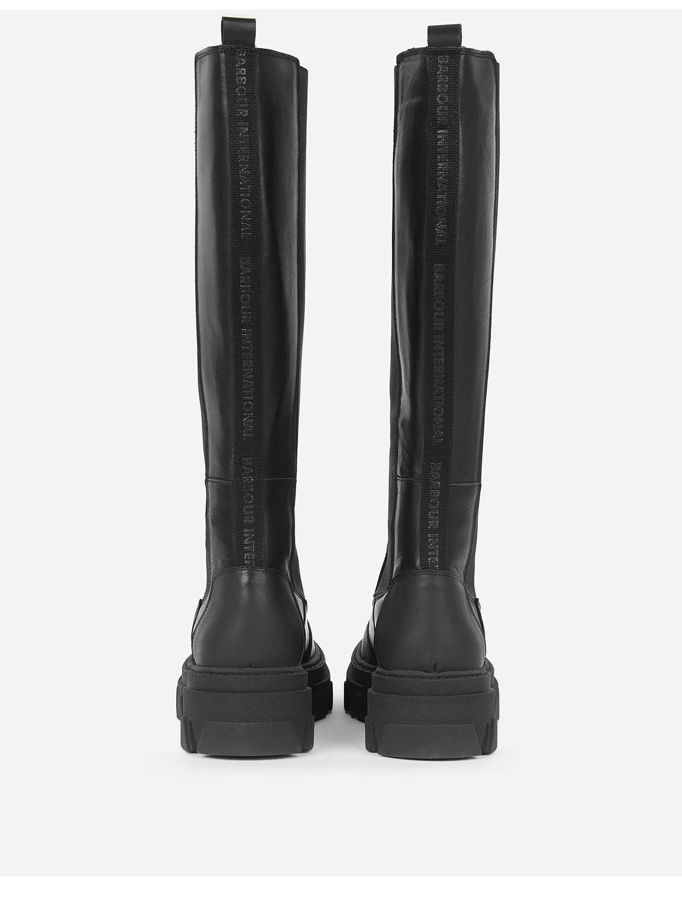 Barbour International Parson Knee High Chunky Leather Boot - Black 5 Barbour International Parson Knee High Chunky Leather Boot - Black - Image 3