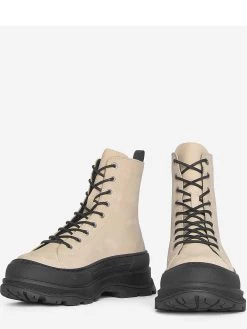 Barbour International Napier Lace Up Chunky Leather Boot - Cream -Fashion store VL28V SQ4 0000000067 CREAM SLt